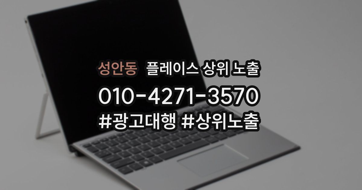 성안동 플레이스 상위 노출