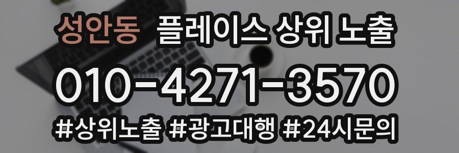 성안동 플레이스 상위 노출