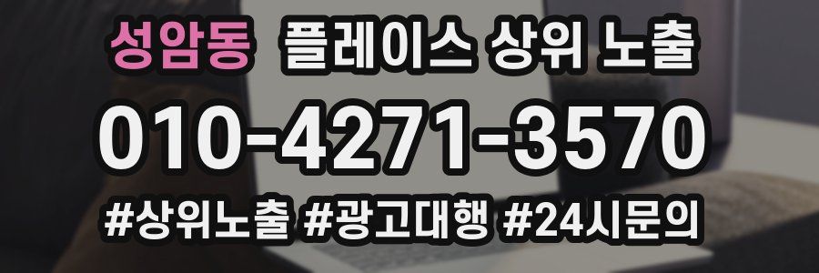 성암동 플레이스 상위 노출