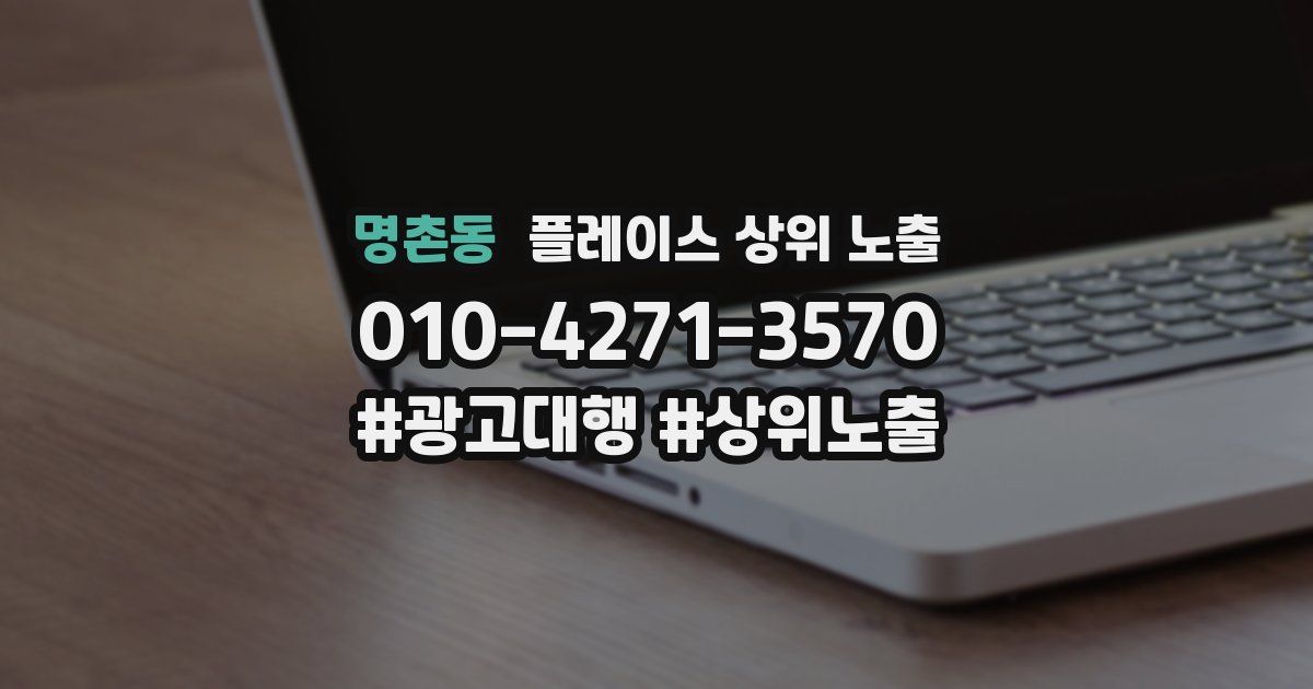 명촌동 플레이스 상위 노출
