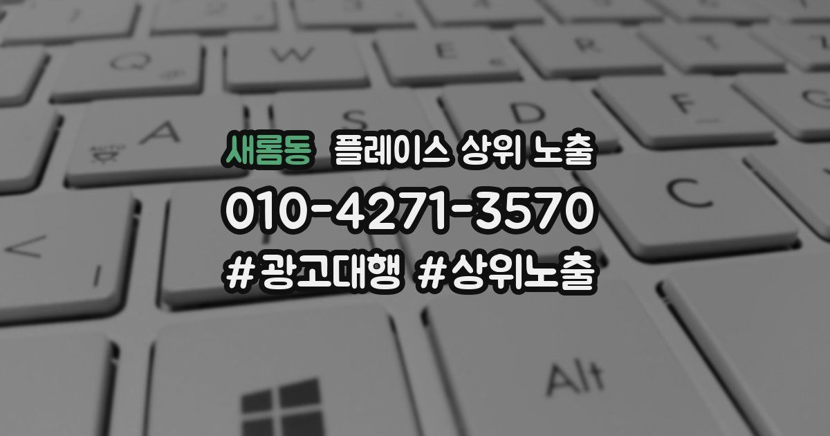 새롬동 플레이스 상위 노출