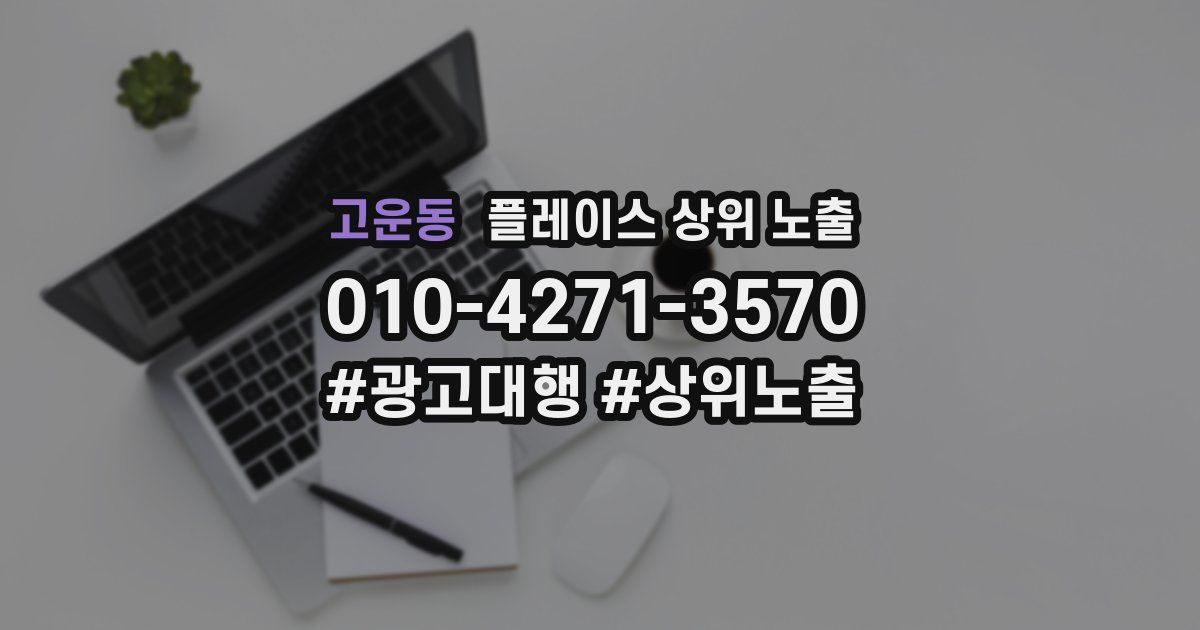 고운동 플레이스 상위 노출