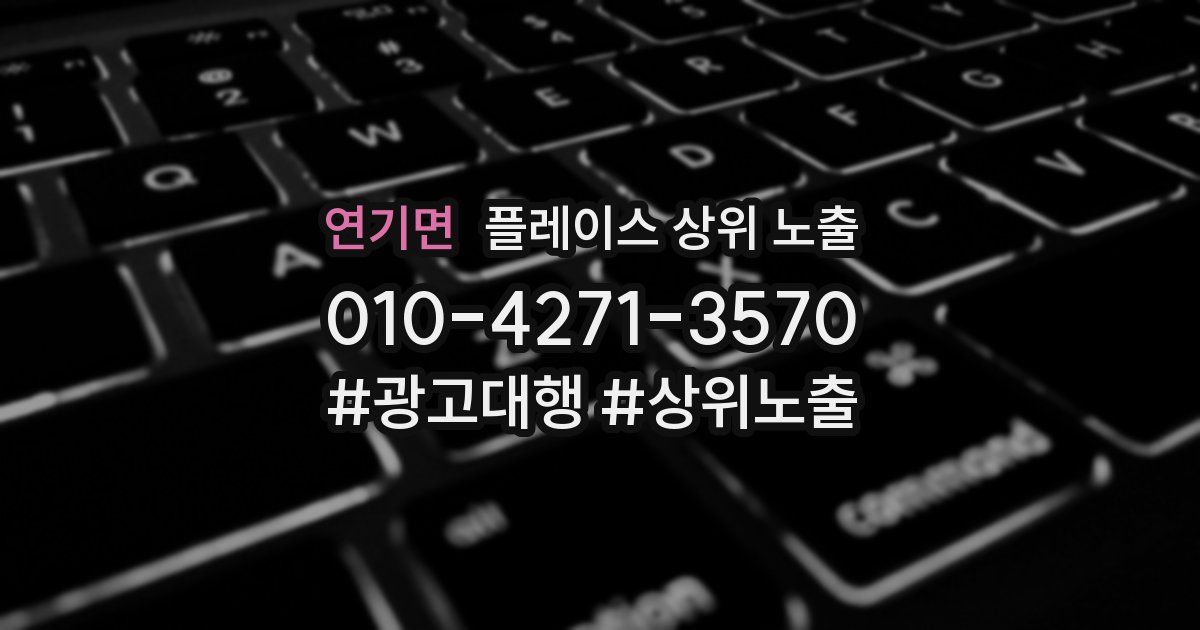 연기면 플레이스 상위 노출