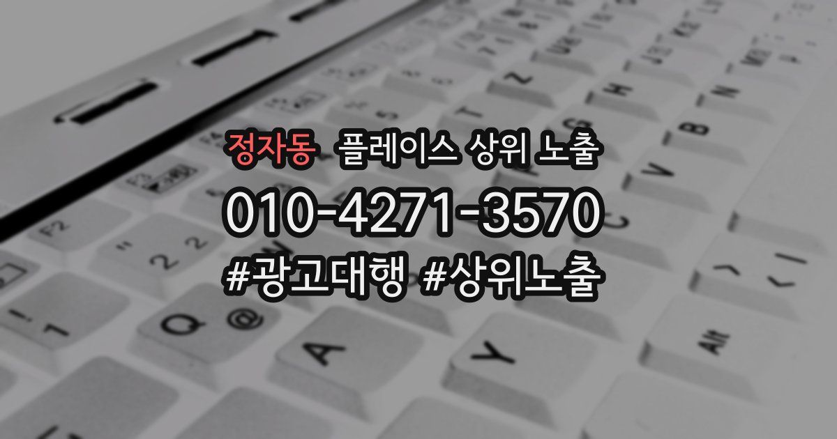 정자동 플레이스 상위 노출