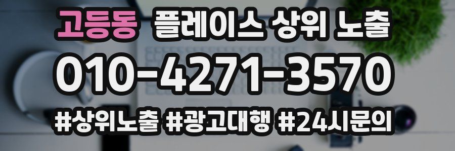 고등동 플레이스 상위 노출