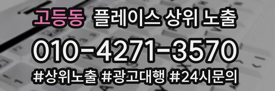 고등동 플레이스 상위 노출