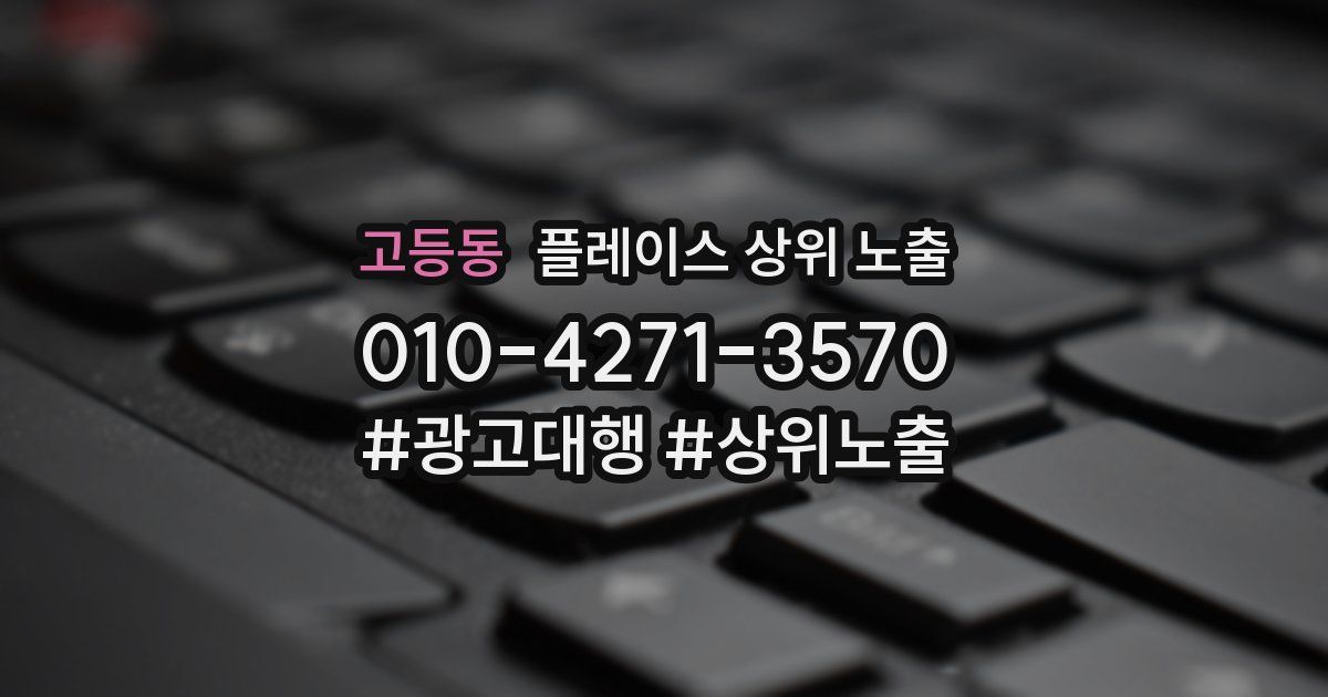 고등동 플레이스 상위 노출