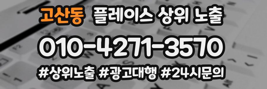 고산동 플레이스 상위 노출