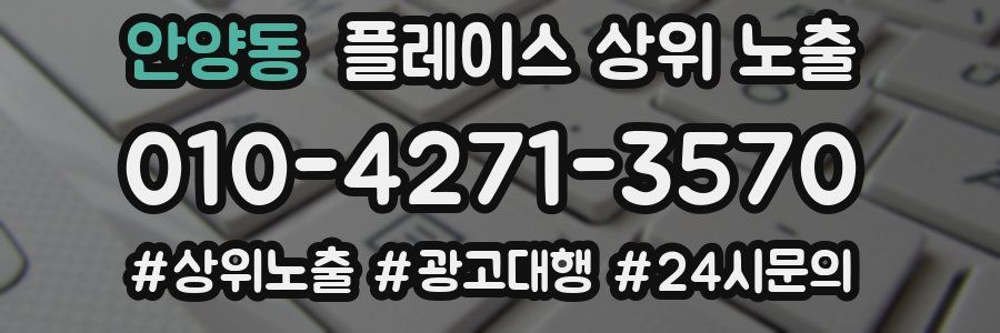 안양동 플레이스 상위 노출