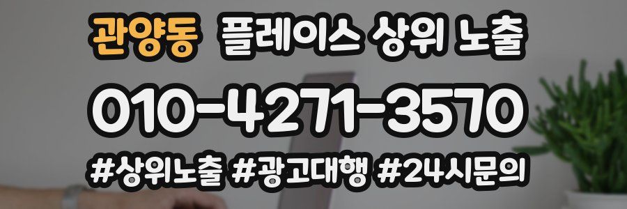 관양동 플레이스 상위 노출