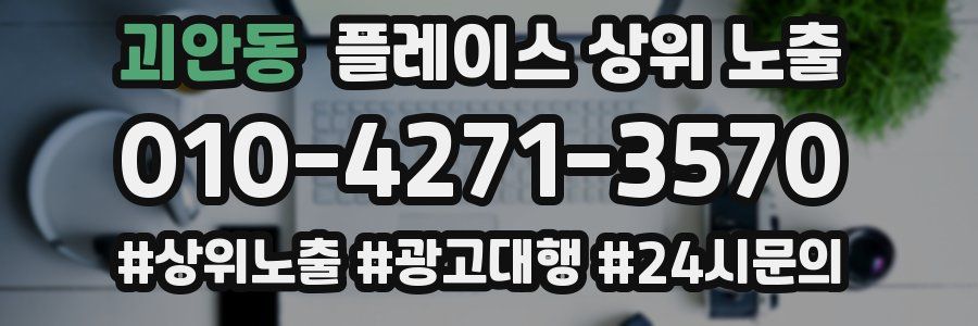괴안동 플레이스 상위 노출