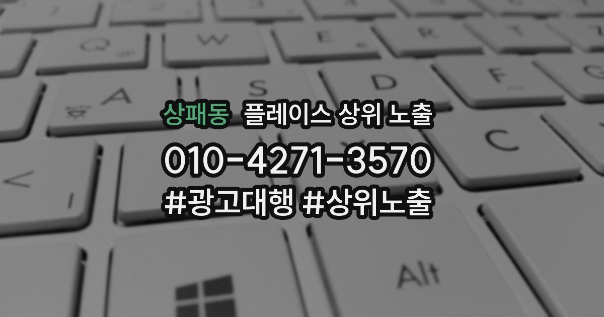 상패동 플레이스 상위 노출