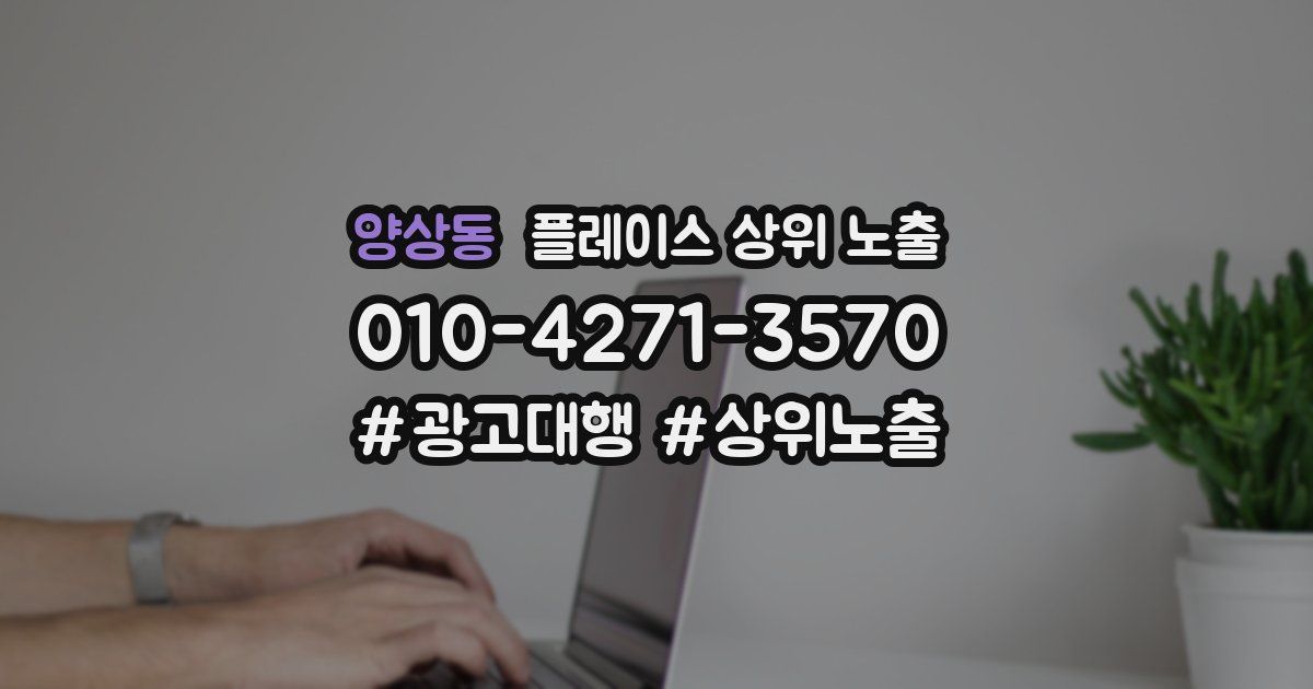 양상동 플레이스 상위 노출