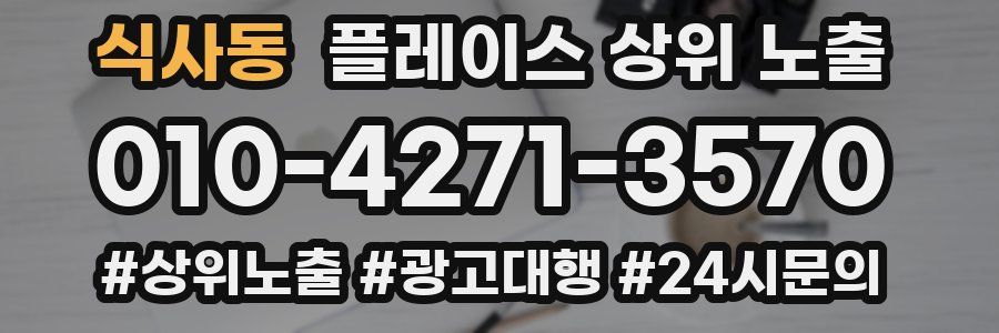 식사동 플레이스 상위 노출