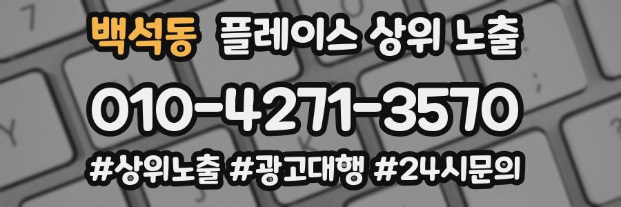 백석동 플레이스 상위 노출