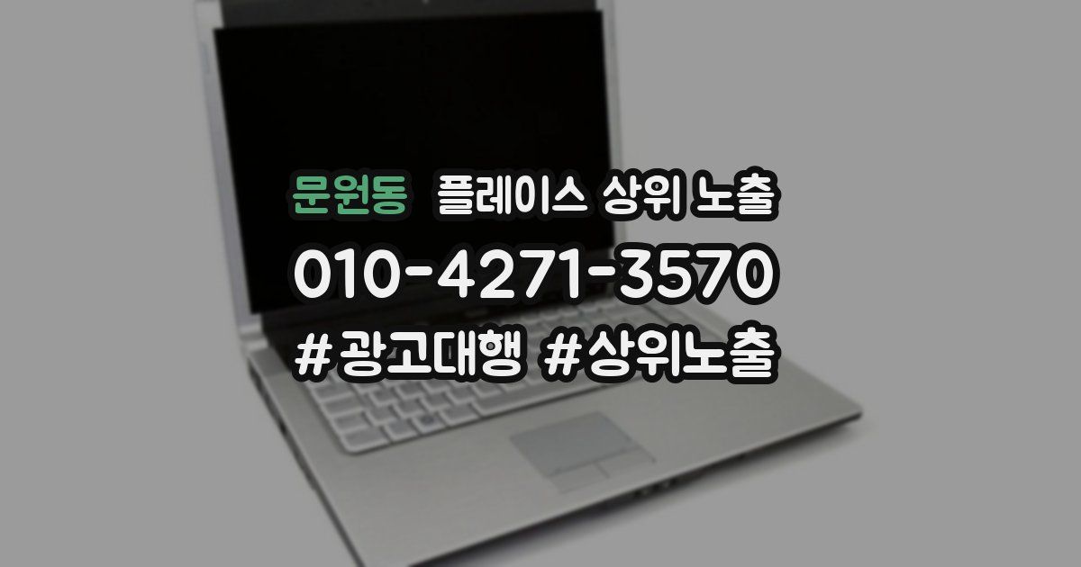문원동 플레이스 상위 노출