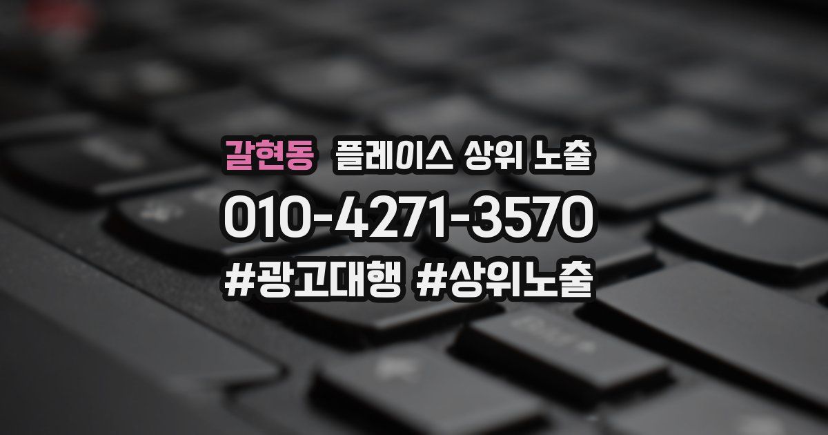 갈현동 플레이스 상위 노출
