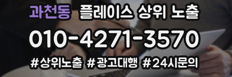 과천동 플레이스 상위 노출