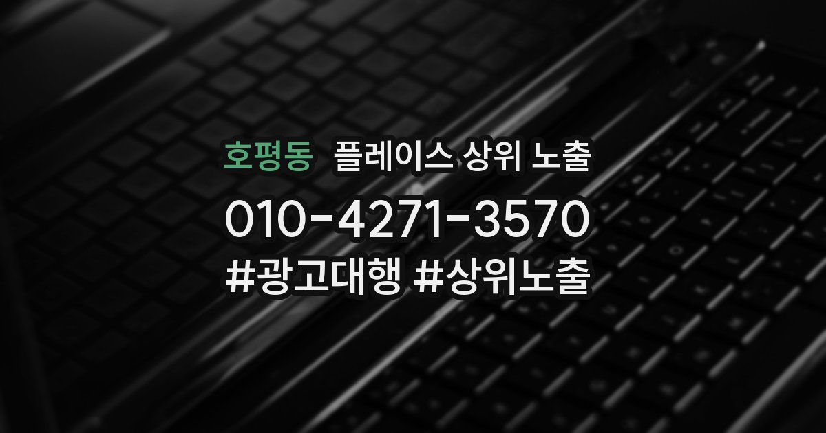 호평동 플레이스 상위 노출