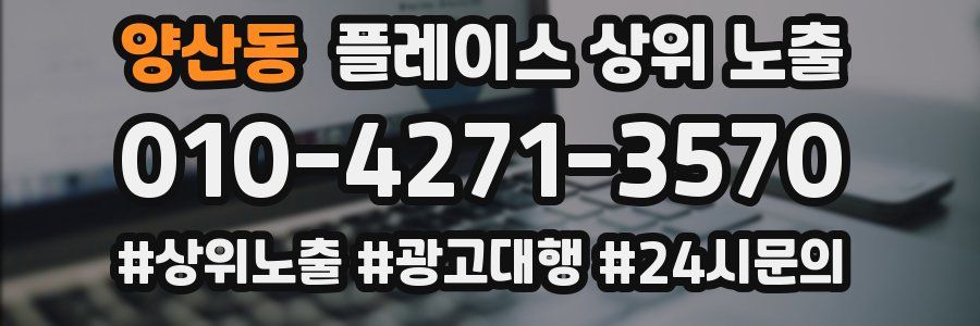 양산동 플레이스 상위 노출