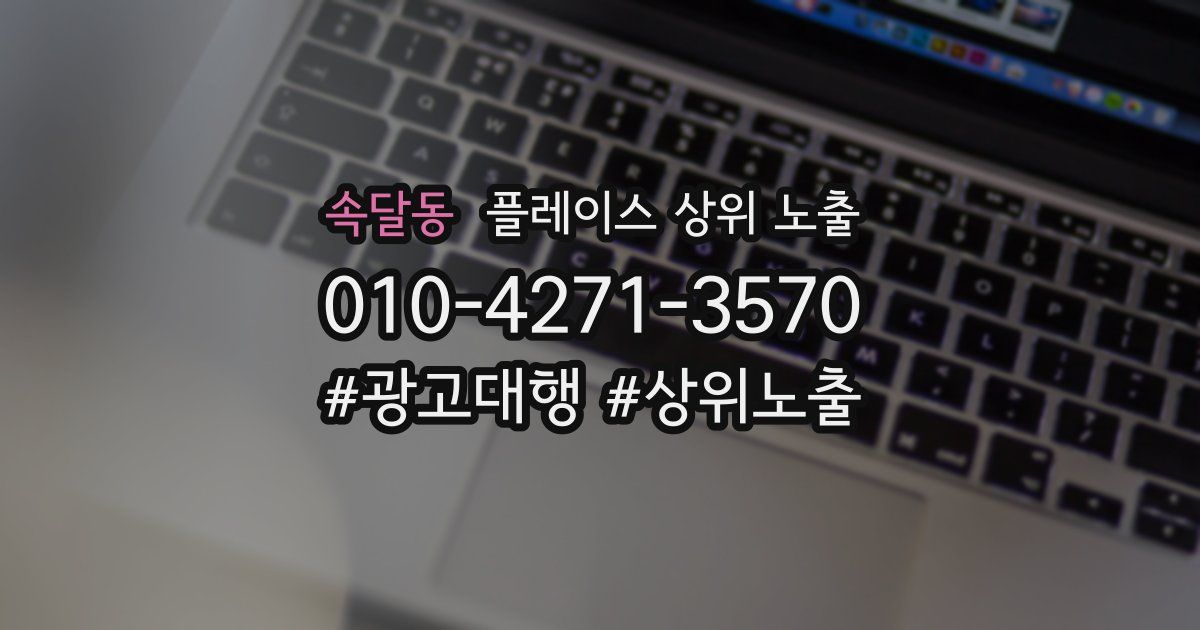 속달동 플레이스 상위 노출