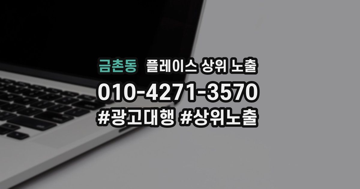 금촌동 플레이스 상위 노출