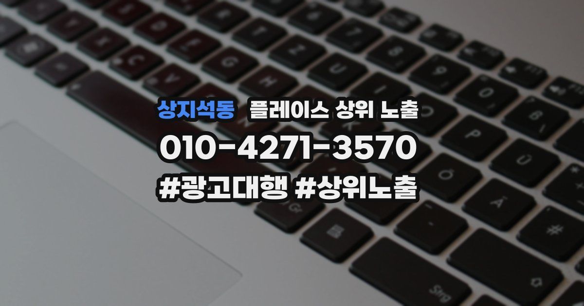 상지석동 플레이스 상위 노출