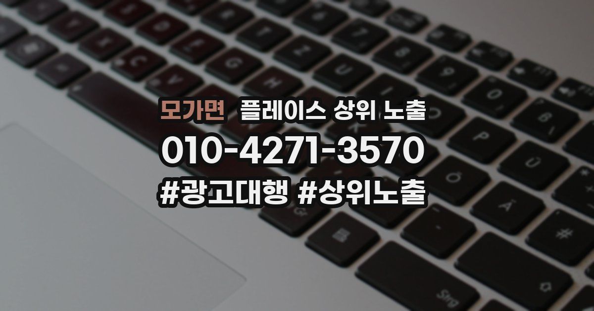 모가면 플레이스 상위 노출