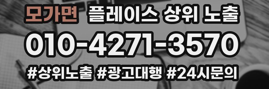 모가면 플레이스 상위 노출