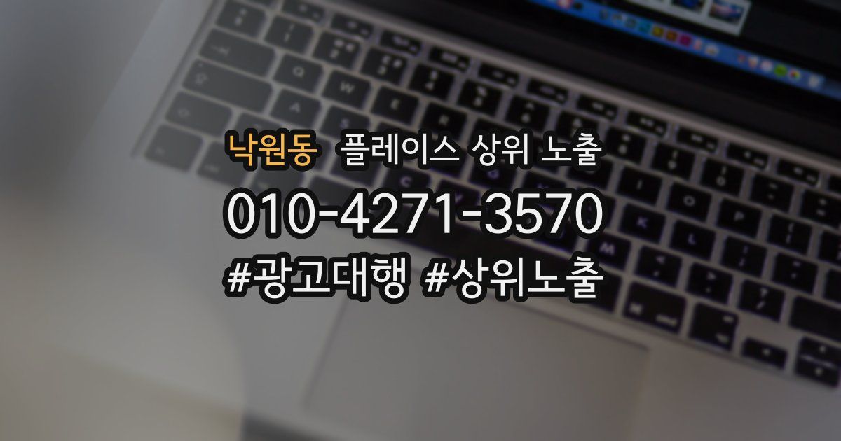 낙원동 플레이스 상위 노출