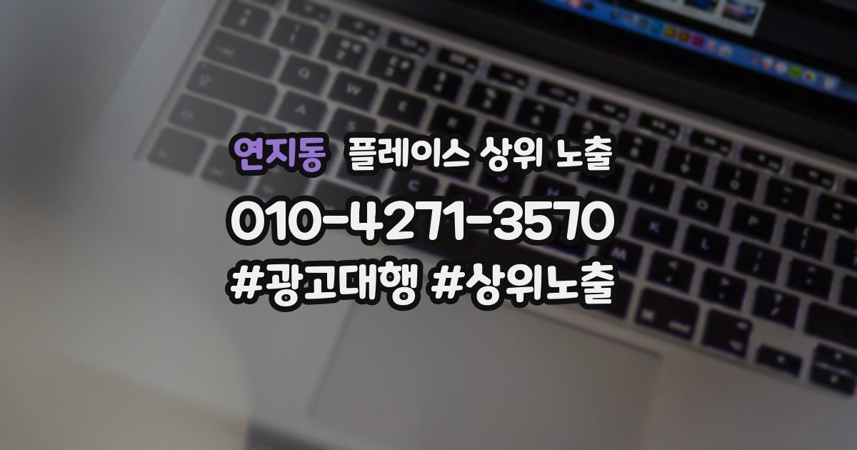 연지동 플레이스 상위 노출