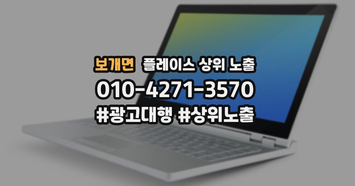 보개면 플레이스 상위 노출