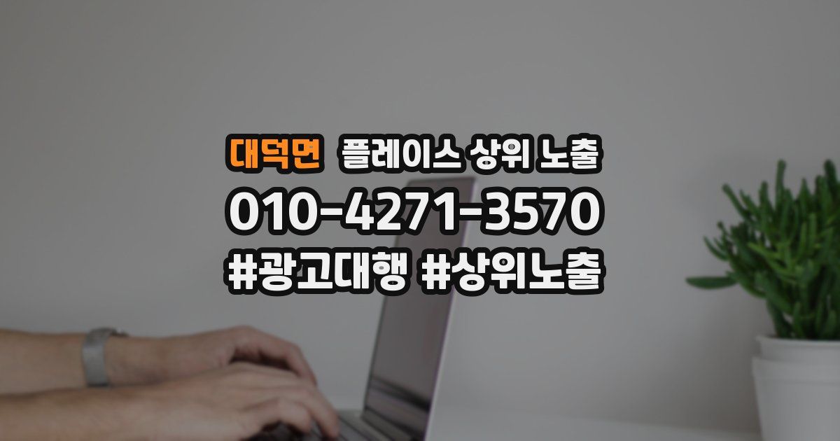 대덕면 플레이스 상위 노출