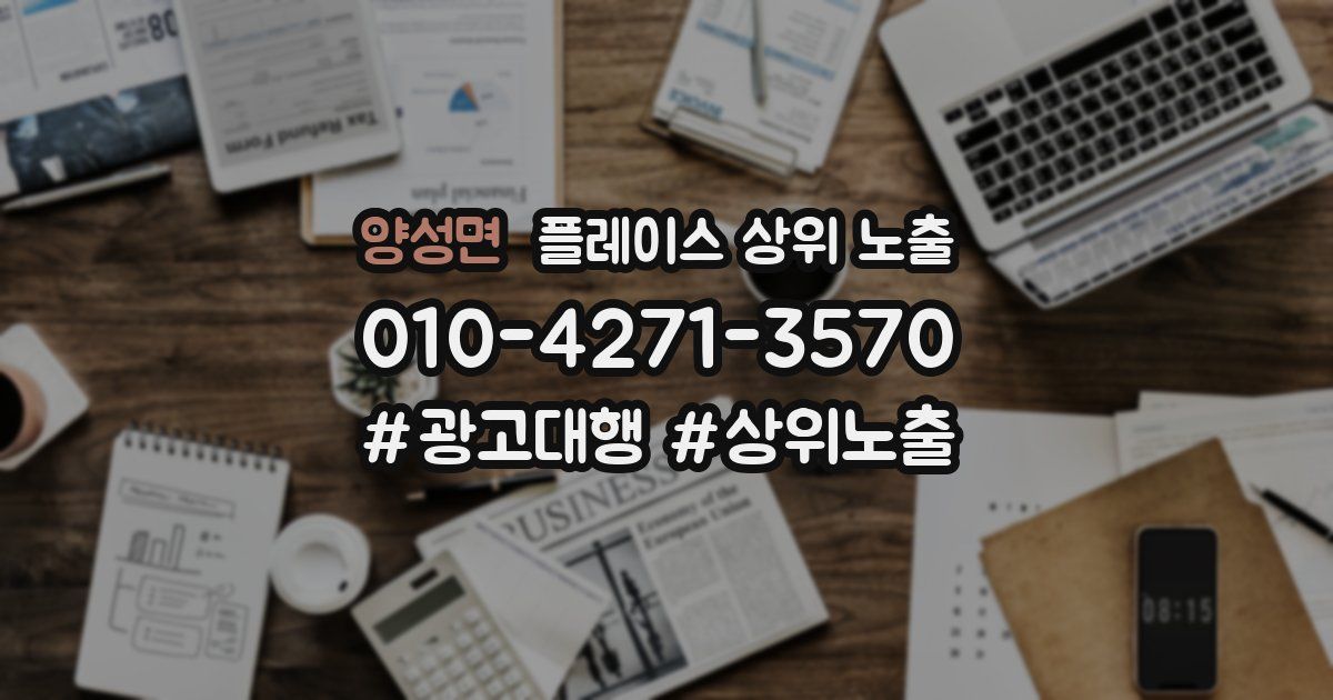 양성면 플레이스 상위 노출