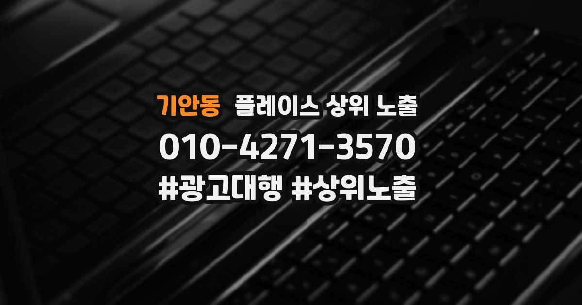 기안동 플레이스 상위 노출