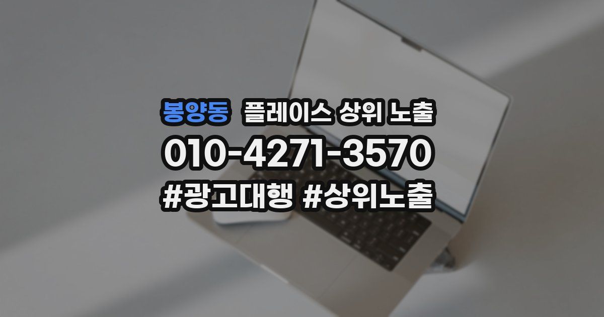 봉양동 플레이스 상위 노출