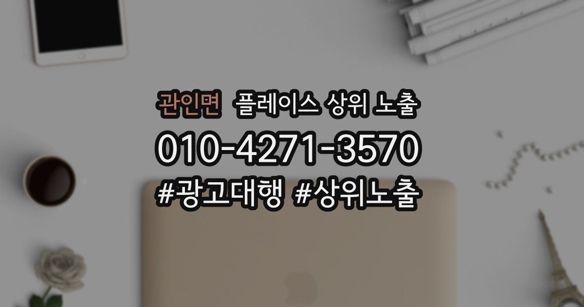 관인면 플레이스 상위 노출