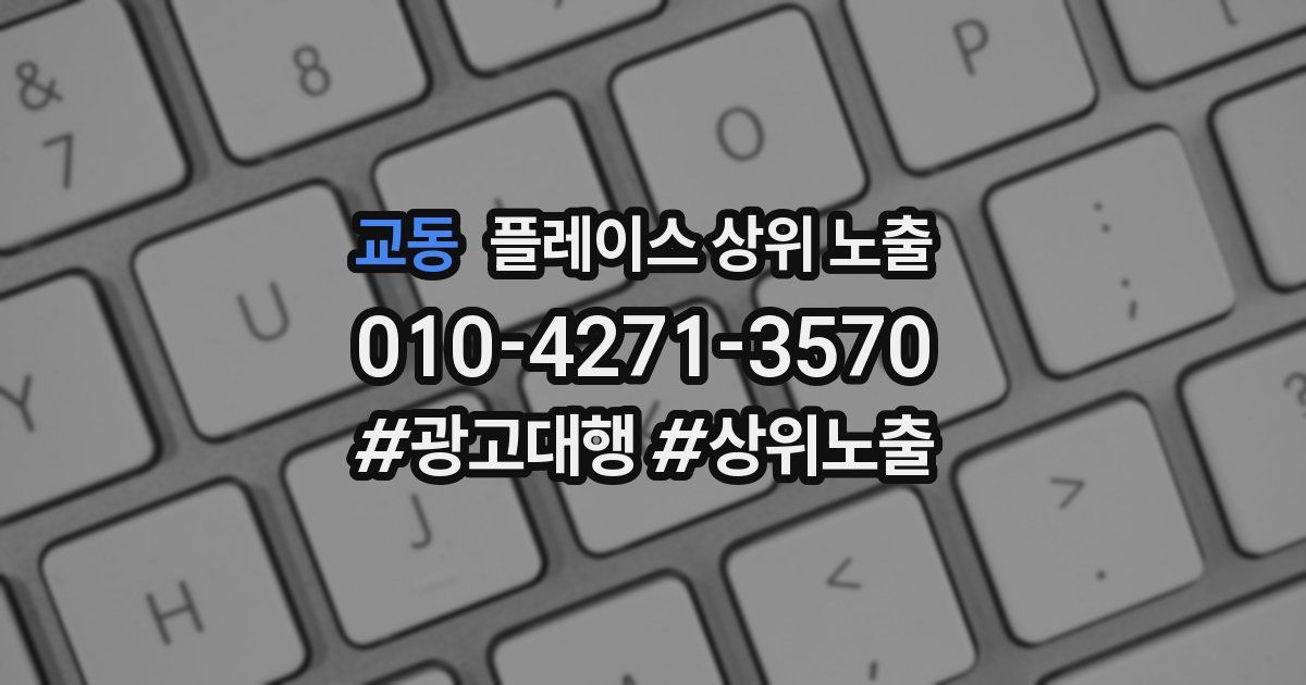 교동 플레이스 상위 노출