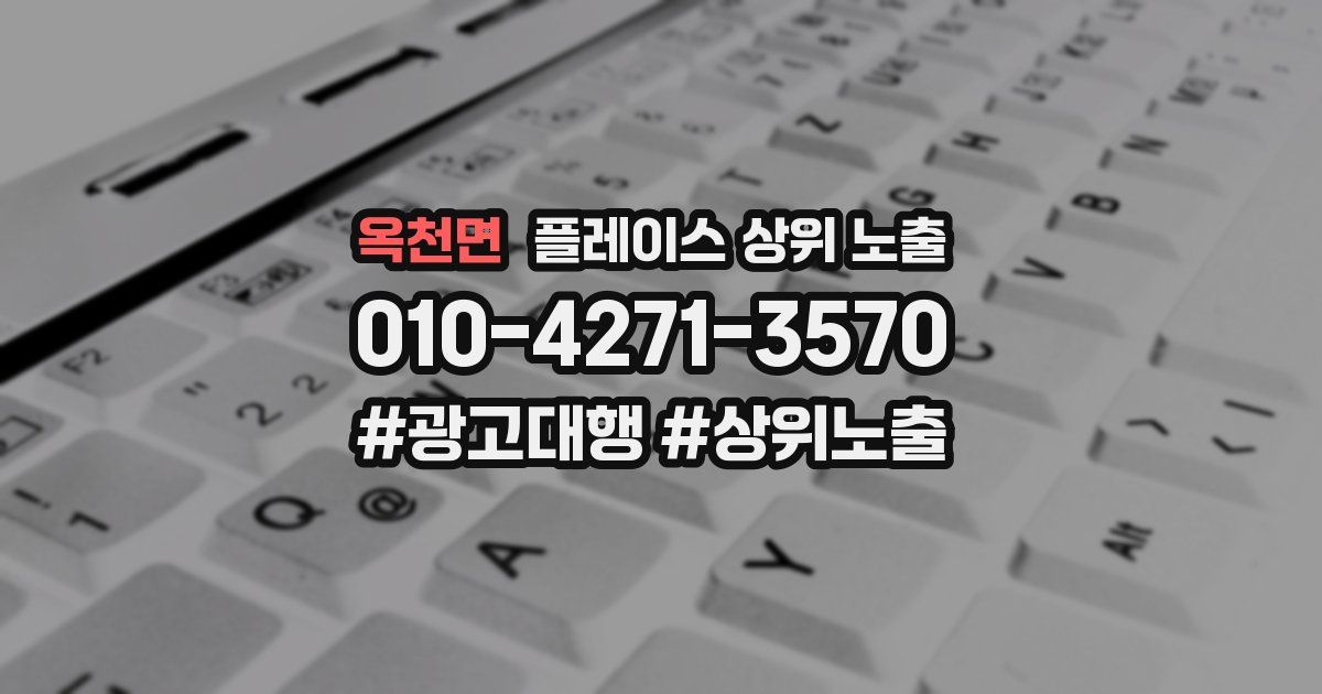 옥천면 플레이스 상위 노출