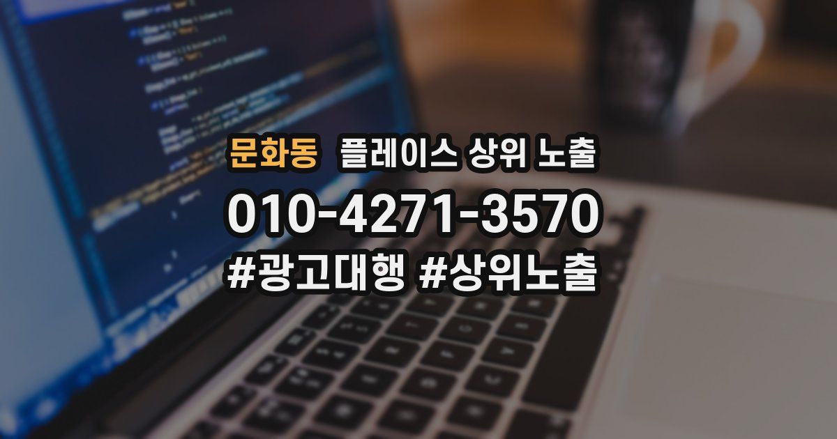 문화동 플레이스 상위 노출