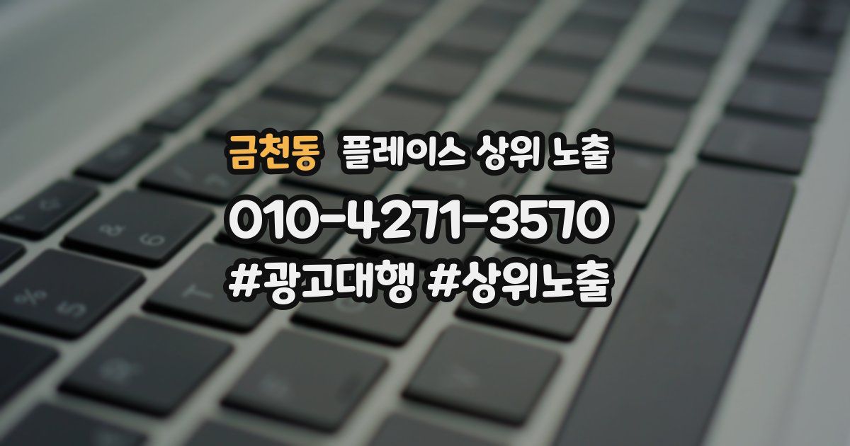 금천동 플레이스 상위 노출