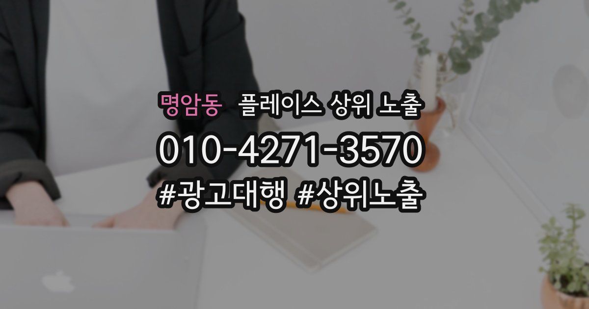 명암동 플레이스 상위 노출