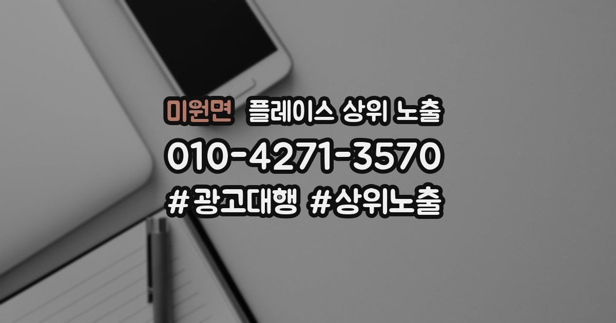 미원면 플레이스 상위 노출