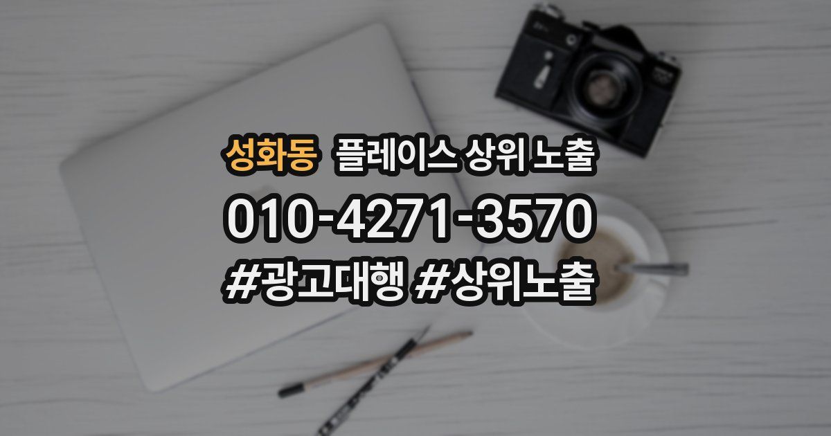 성화동 플레이스 상위 노출