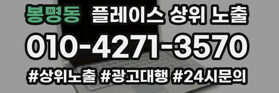 봉명동 플레이스 상위 노출