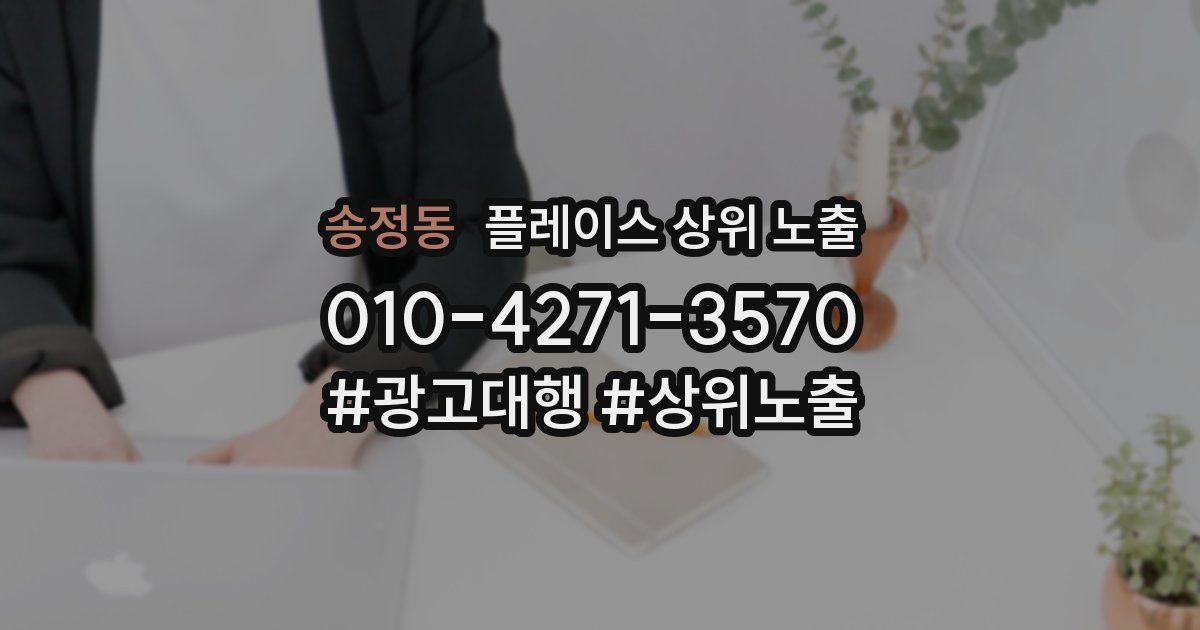 송정동 플레이스 상위 노출