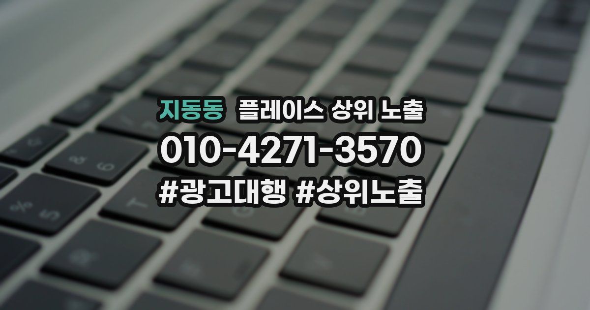 지동동 플레이스 상위 노출