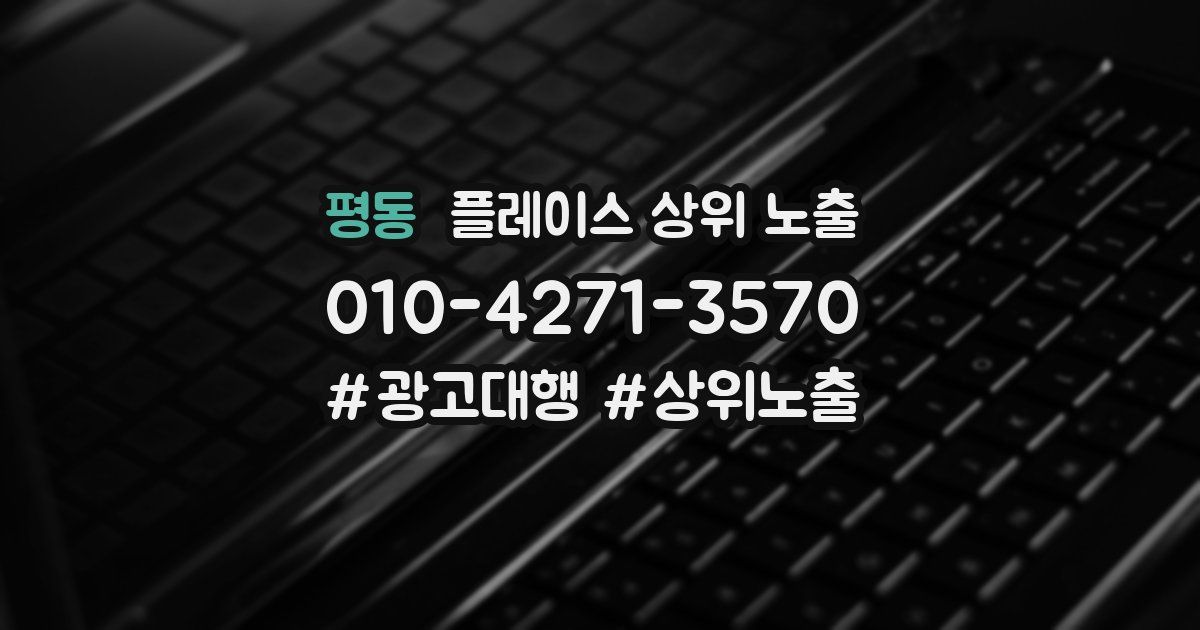 평동 플레이스 상위 노출