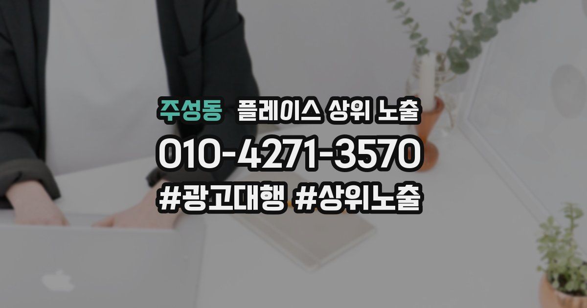 주성동 플레이스 상위 노출
