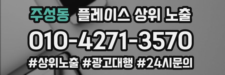 주성동 플레이스 상위 노출